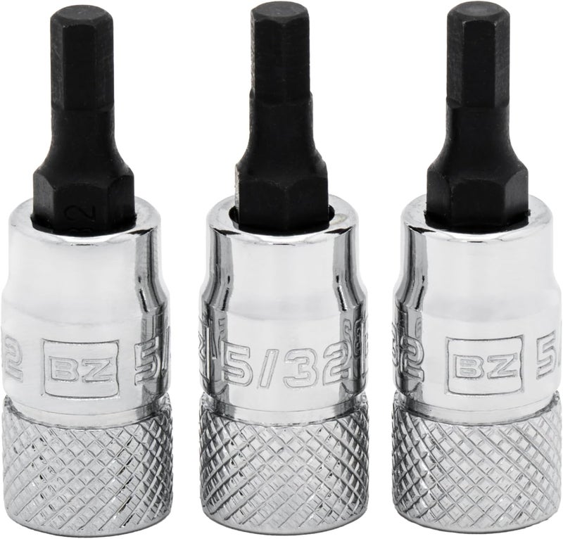 5/32" Hex Bit Socket/Allen Driver Three Pack (1/4" Drive, Short)